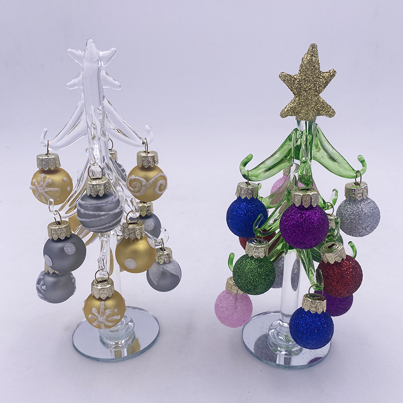 Glass Christmas tree Christmas tabletop decoration