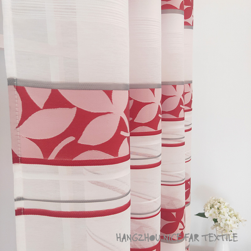 00000DK19036 GAL stripe voile fabric yarn dyed jacquard screen printing cutting recycle voilage ready made linen curtain