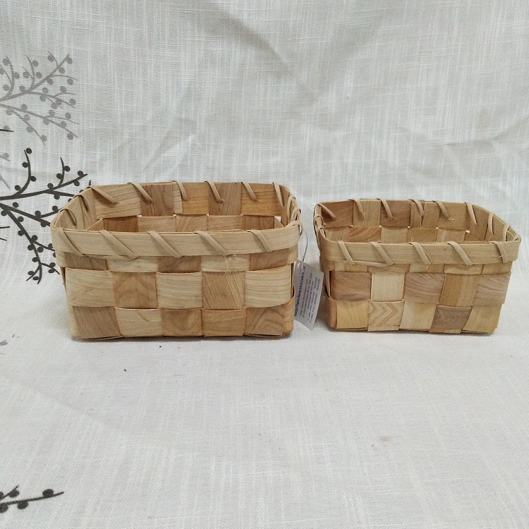 Wooden chip basket bread basket Kitchen storage basket