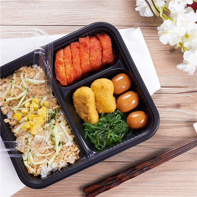 SM3-1107 Best-selling custom 5-compartment Bento Lunch Box,Disposable Safe Plastic Food Container