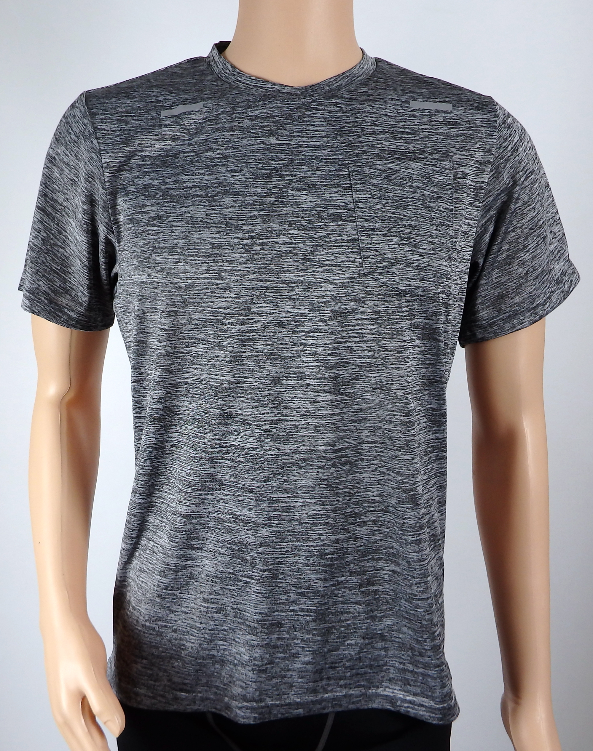 Reflective Melange Imitation Cotton Ss Tee
