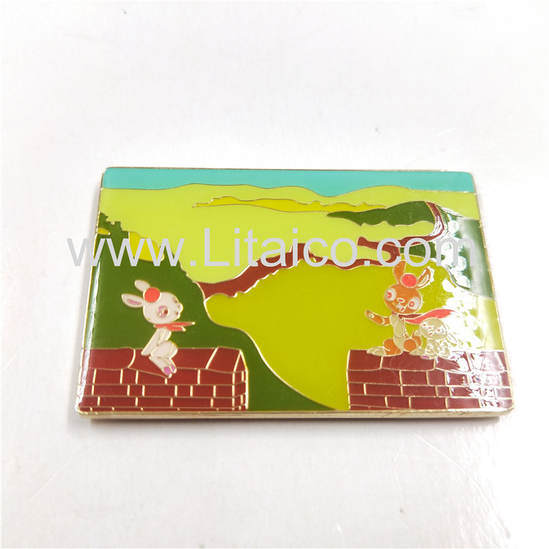 Rabbit metal refrigerator magnet