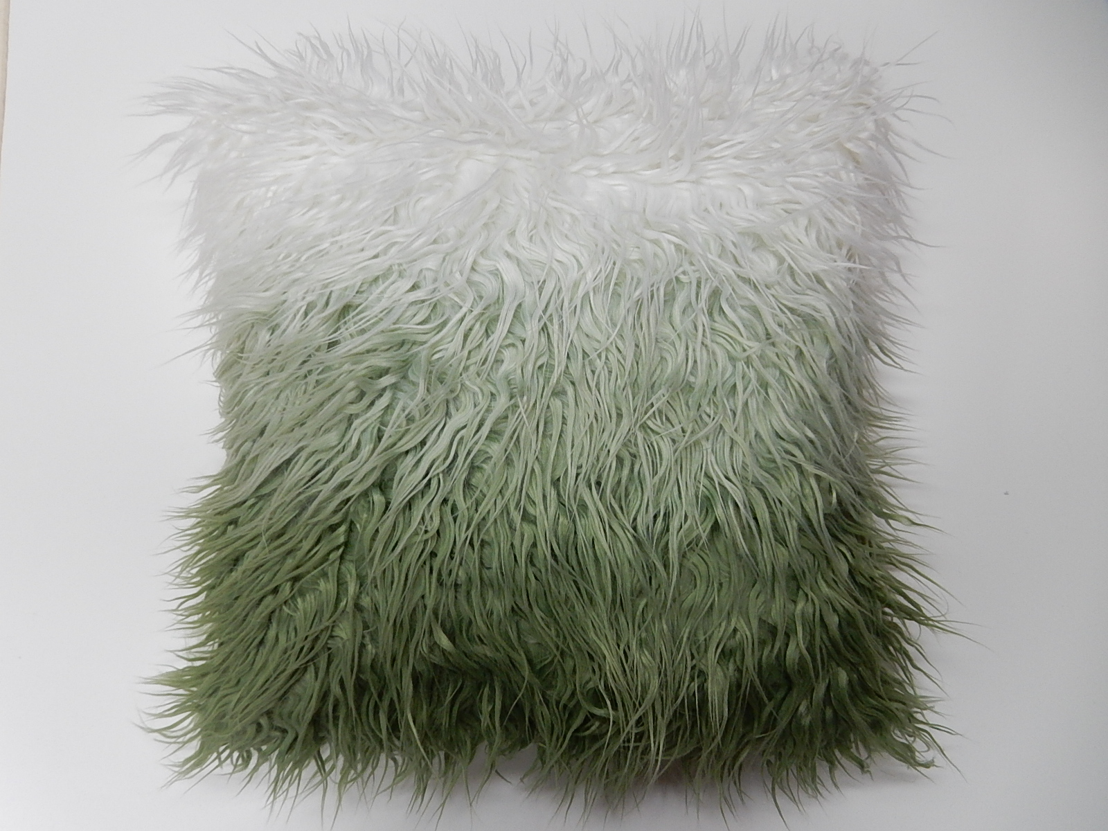 dip dye fake fur cushion