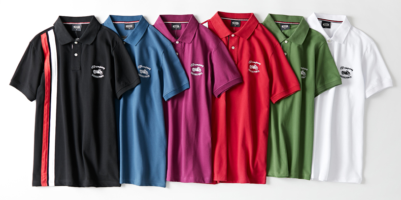 Stripe patch design pique polo t shirt