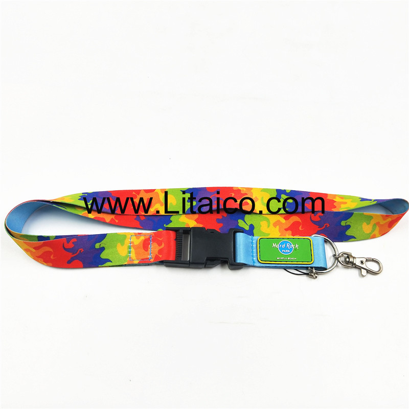 Safety release buckle lanyard with logo