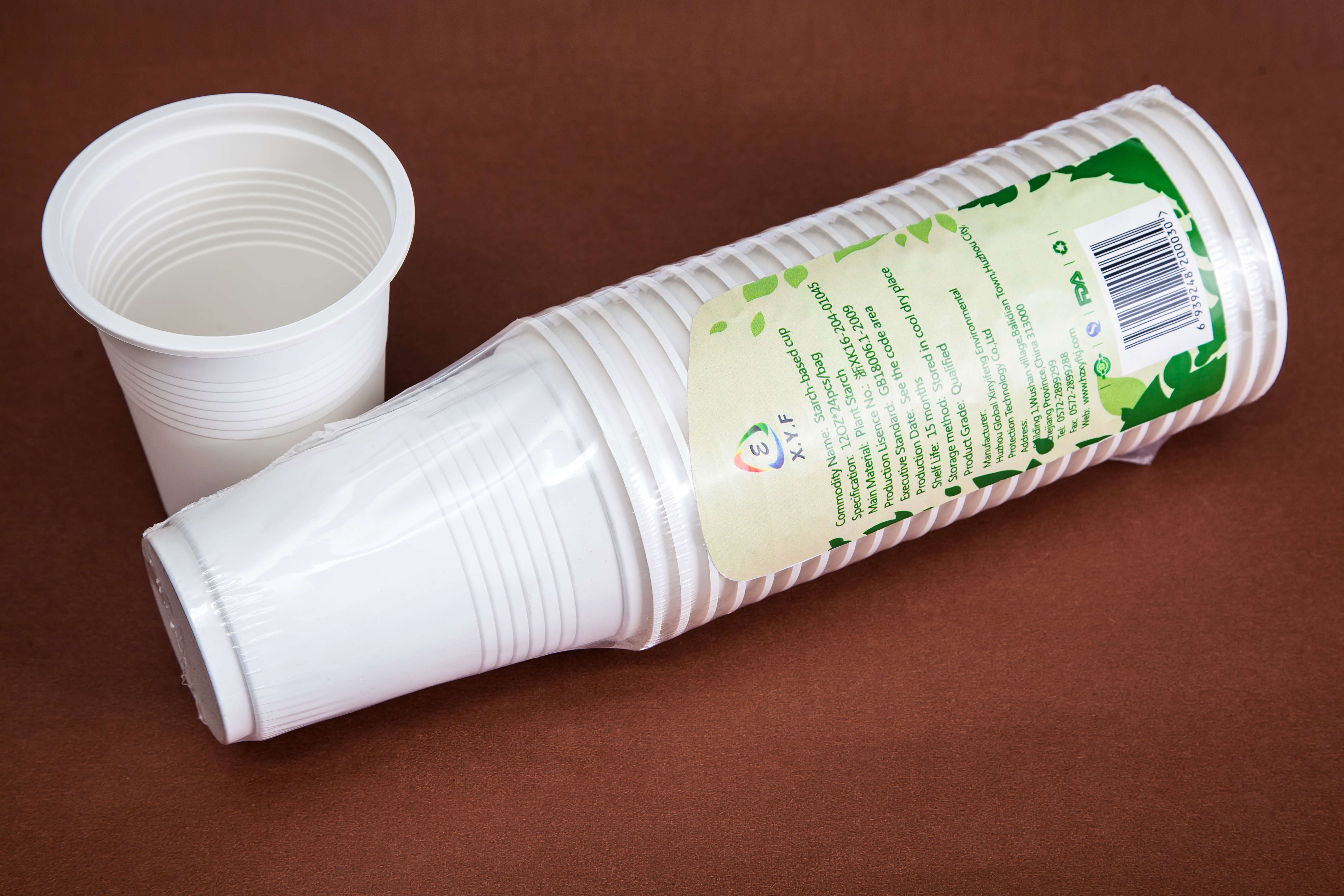 Disposable cornstatch cup