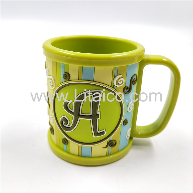 The mug with letter A