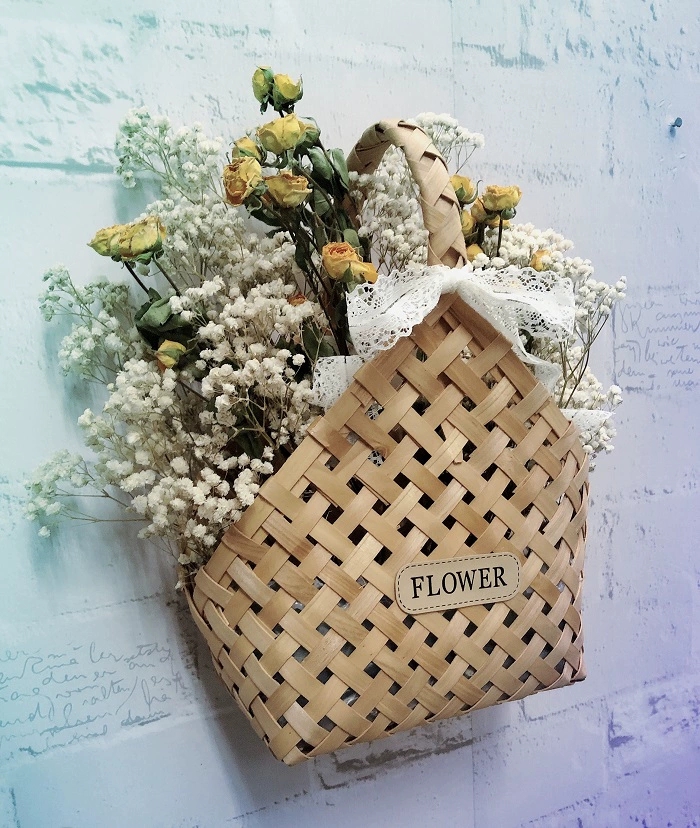 Wooden basket holiday flowers basket gifts gift basket
