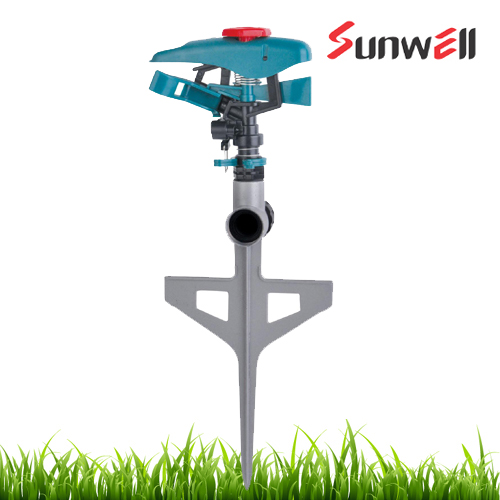 Plastic Impulse Sprinkler With Zinc Step Spike