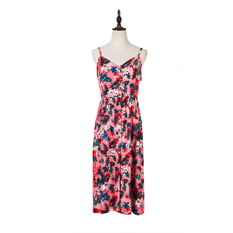 rayon spaghetti strap printed dress