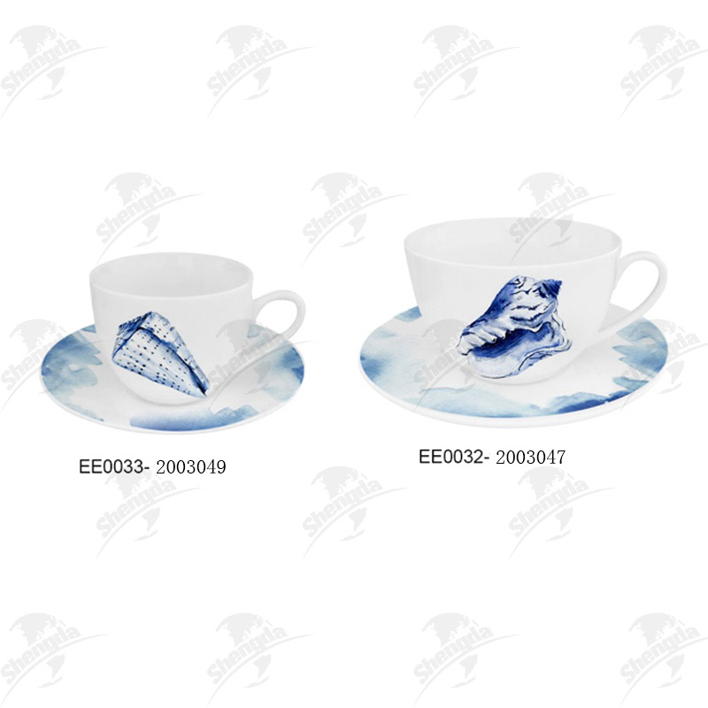 90ML Cup&Saucer with Blue Design