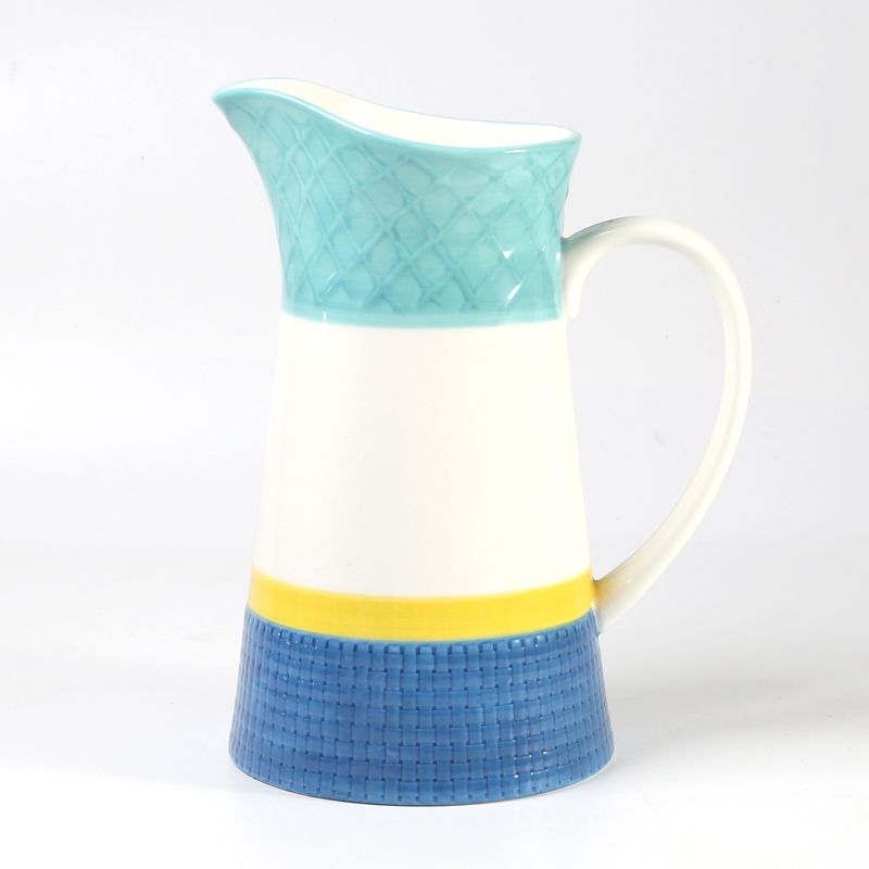 Jug,embossed texture,hand painted,Marine Series,summer，Jug,embossed texture,Hand painted, ceramic tabletop