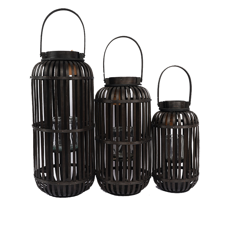 "1A2020 New design Custom Cheap recycle wholesale reusable lantern Handmade Wedding decoration candle ramadan christmas home decoration Indoor outdoor candle lantern christmas lantern with decoration candle holder lantern bamboo Willow