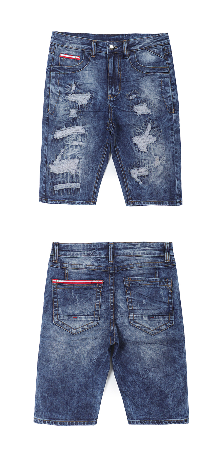 2026Popular European style men short jeans skinny ripped straight men short jeansG3314--Z