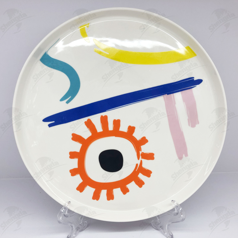 9.5" PIZZA PLATE WITH Scribble Design