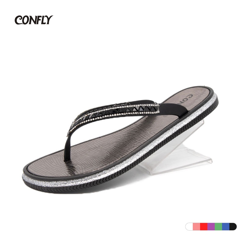 fashion casual diamond lady PVC flip flop