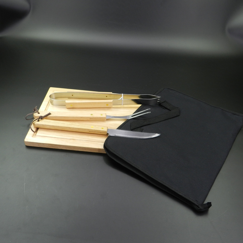4pcs Wooden handle bbq tools set