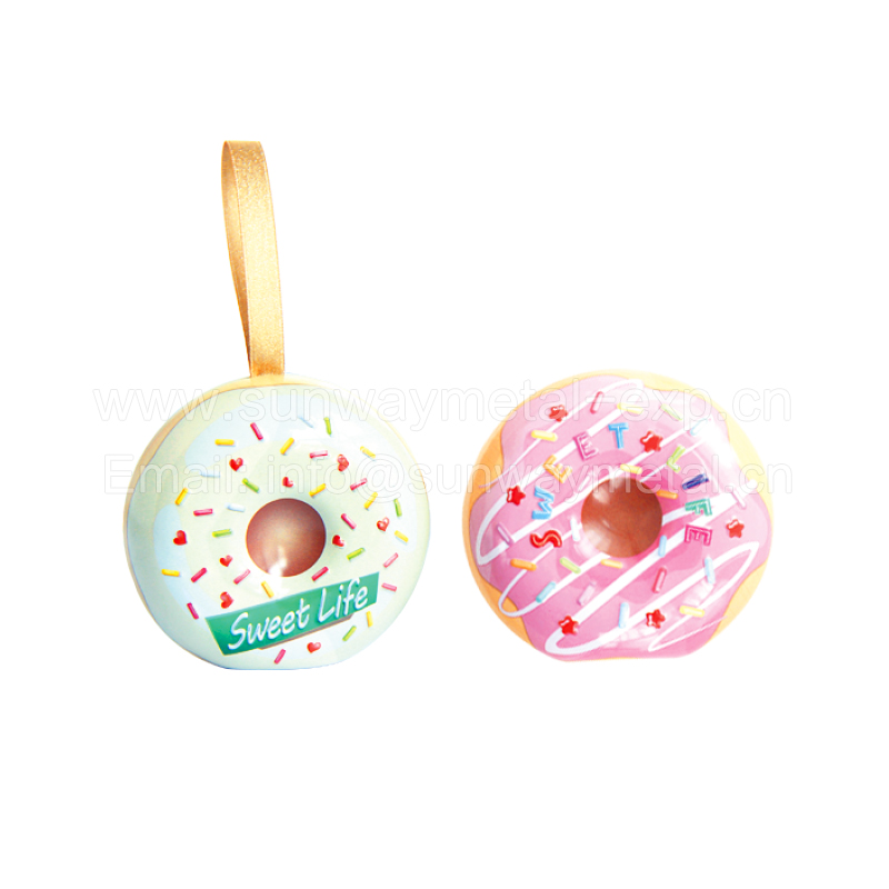 Donuts shaped tin box