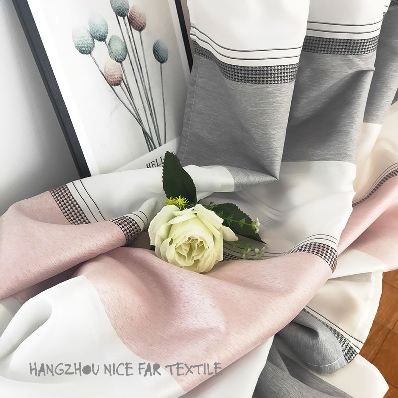 00000DK19003 SHARON stripe voile fabric yarn dyed jacquard screen printing cutting recycle voilage ready made linen curtain