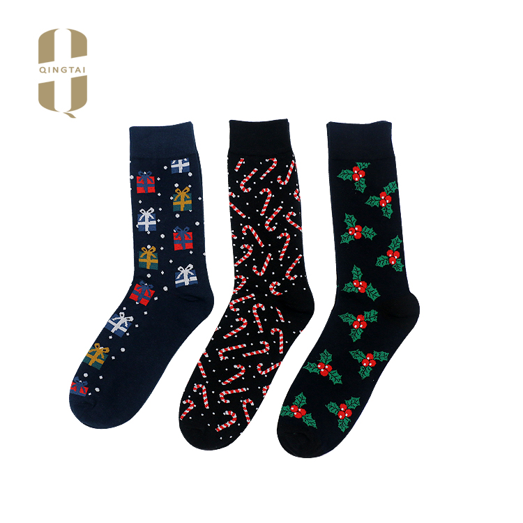 men women ladies fashion cotton christmas crew socks