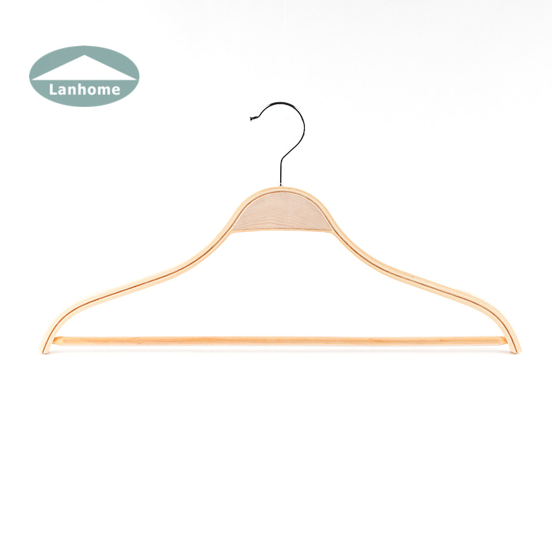 Lanhome Birch Wooden laminated hangers for clothes coat shirt