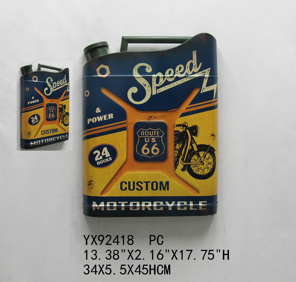 jerry can metal wall sign