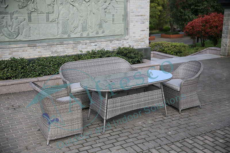 Alum rattan dining chair sets