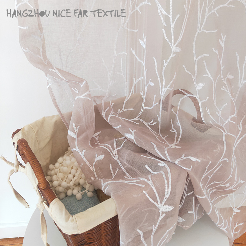 00000EMBROIDER stripe voile fabric yarn dyed jacquard screen printing cutting recycle voilage ready made linen curtain