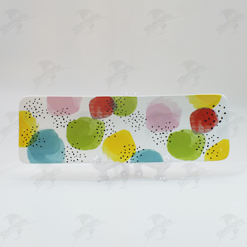 31CMRectangular Plate flower design