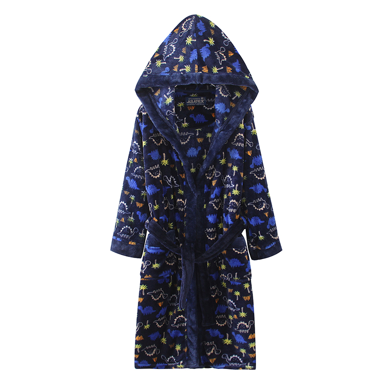 100% polyester Kids bathrobe, Kids Fleece bath robe, Kimono, Shawl Collar, Hooded, License Robe