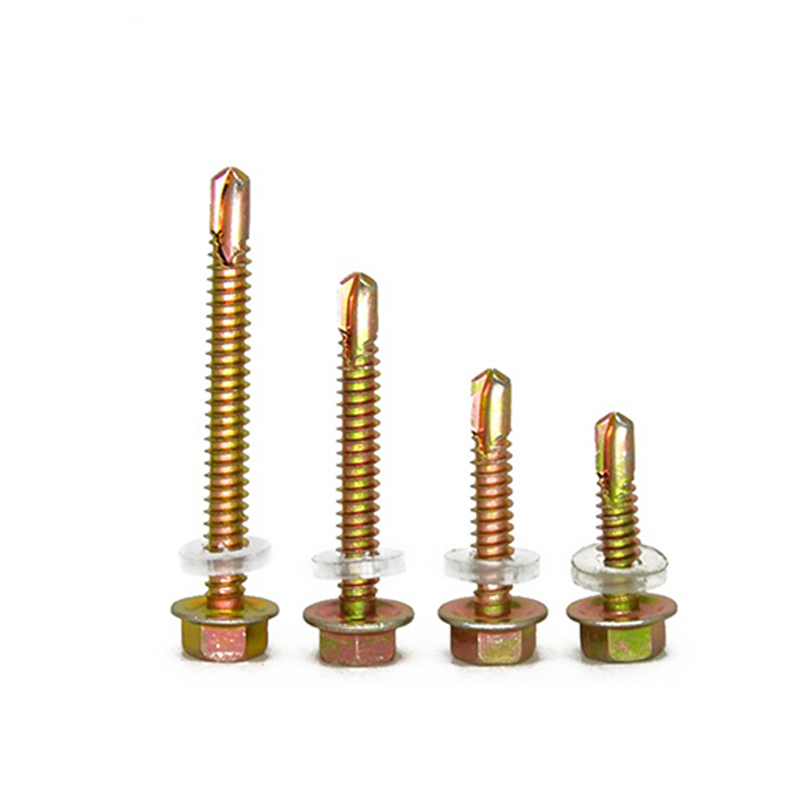 Hex flange self drilling screw with rubber /PVC/ composite washer