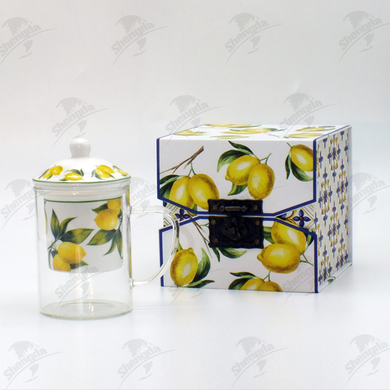 Glass tea mug with Italy Collection