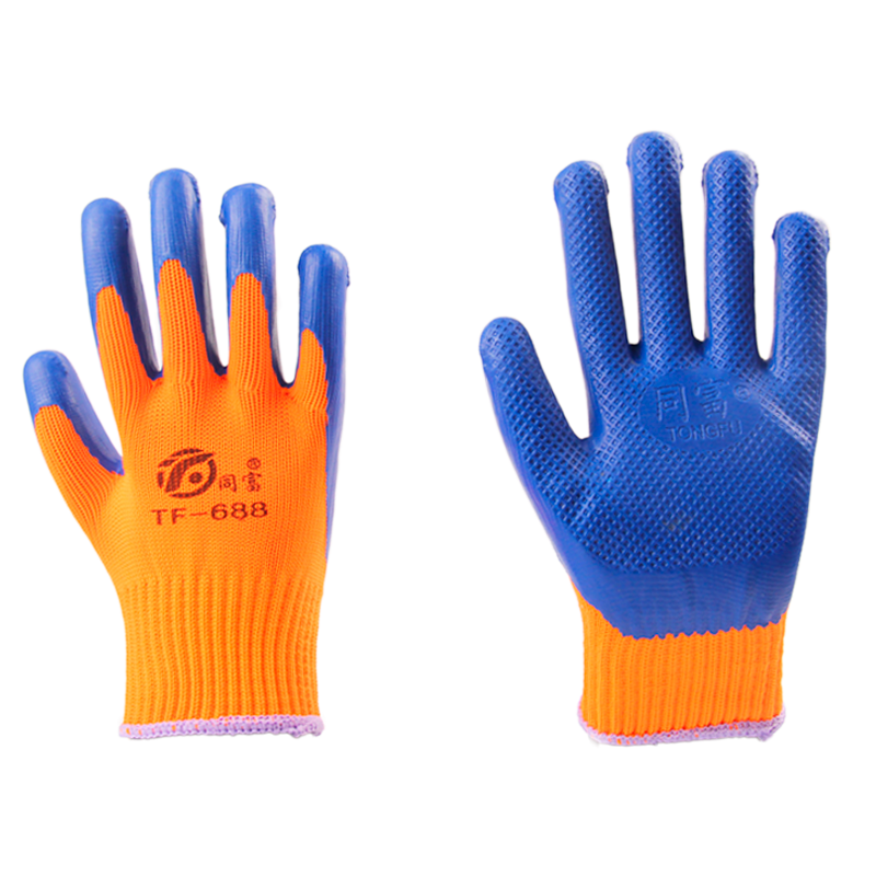 Hot Sale TONGFU pressure decorative pattern latex with cotton working gloves