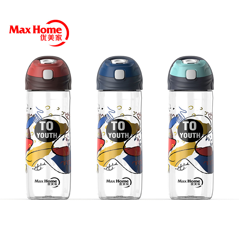 Sport drinking bottle with straw 750/900ml