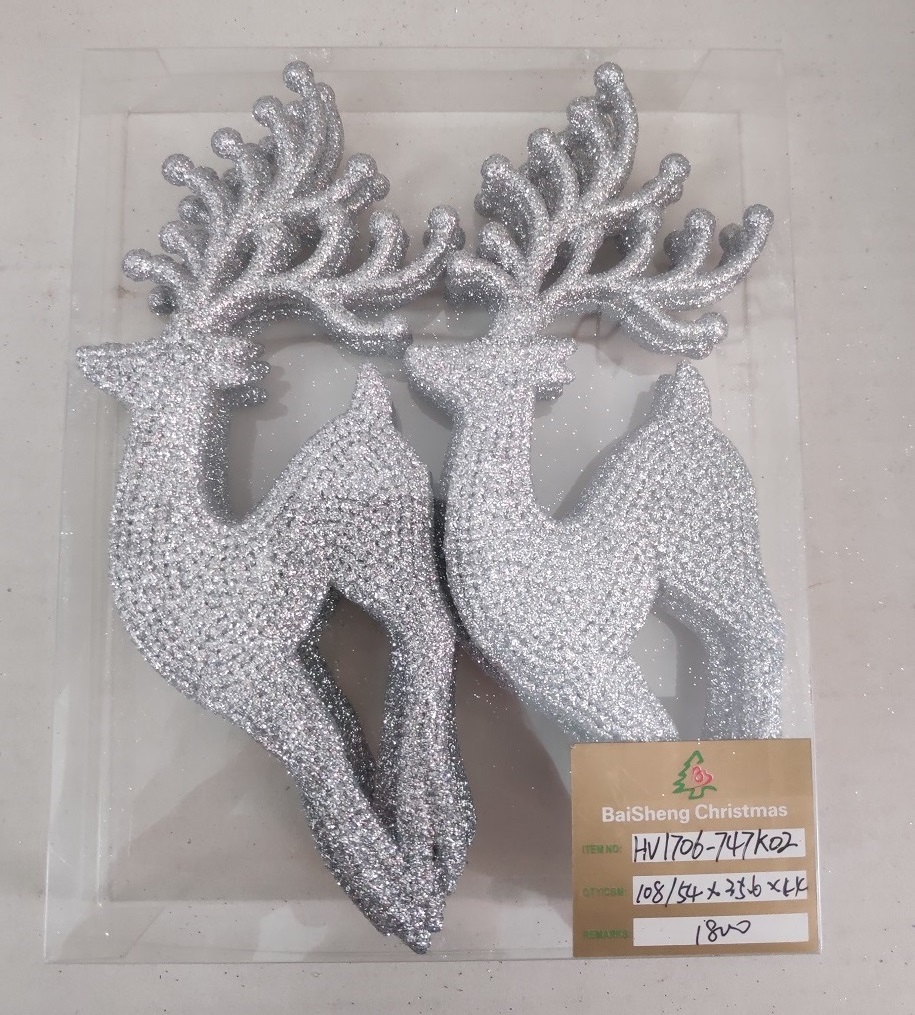 17cm Glitter Ornaments, 4pcs In PVC Box