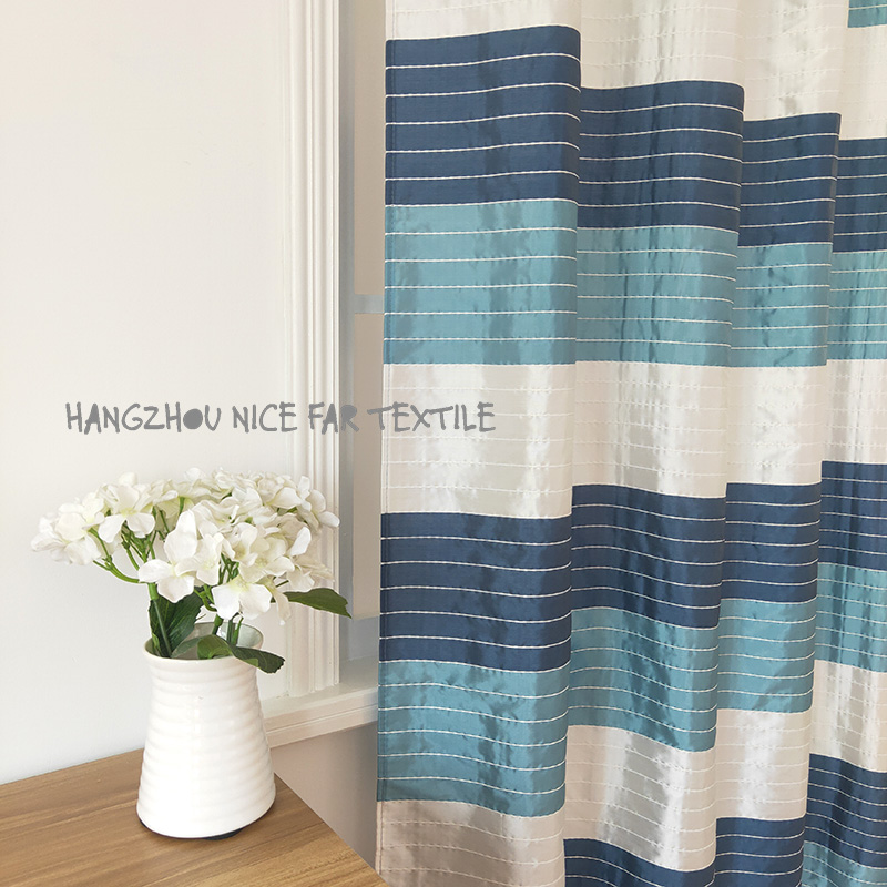 00000DF140206 CIRCLE stripe voile fabric yarn dyed jacquard screen printing cutting recycle voilage ready made linen curtain