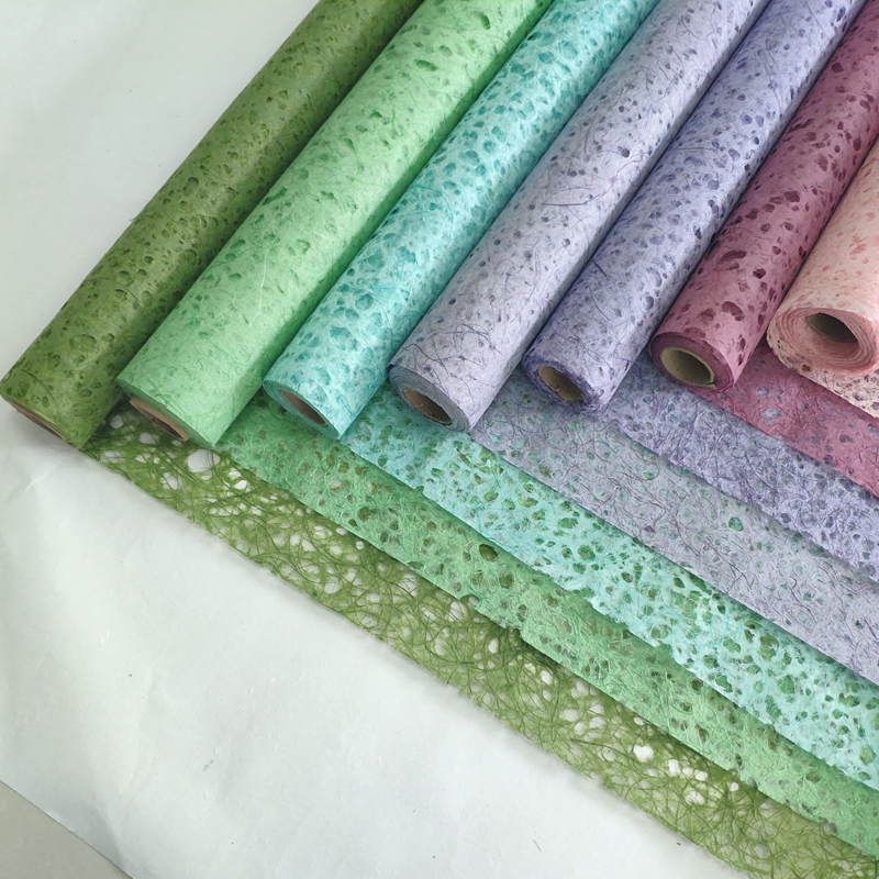 eco friendly natural abaca fibre water resistant flower wrapping pape rolls