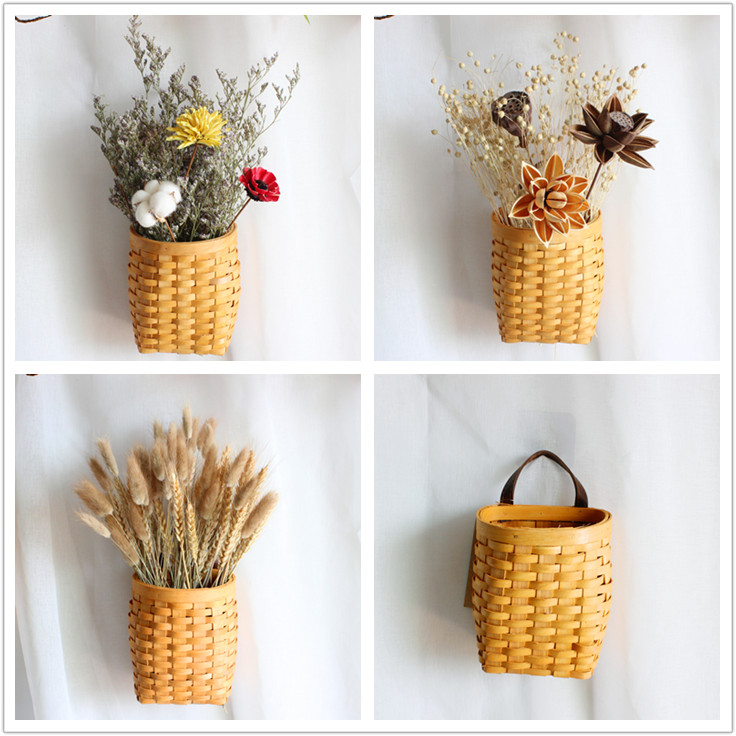 Flower pot Wooden basket holiday flowers basket Dry floral basket