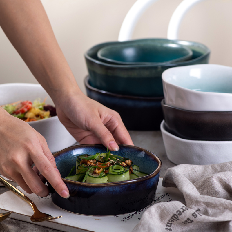 Durable porcelain with color glazed and emboss Bowl