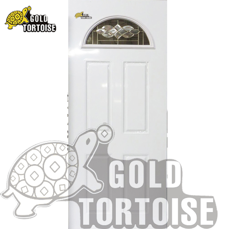 Half Moon Steel Panel Door, White Primed Entry Door