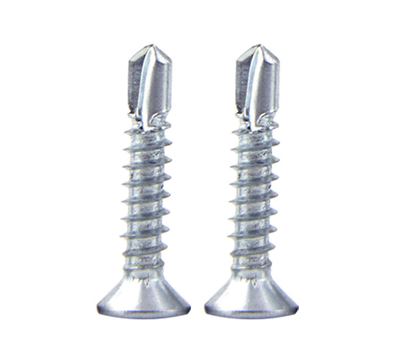 DIN7982 CSK head self tapping/drilling screw white-blue zinc plated, C1022