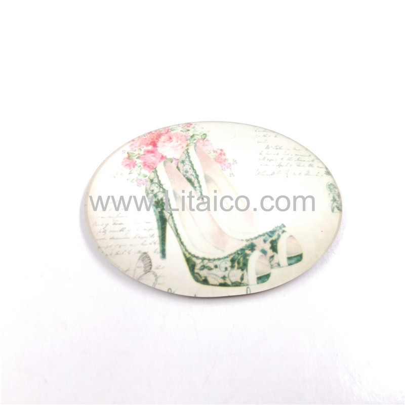Glass High-heeled shoes refrigerator magnet