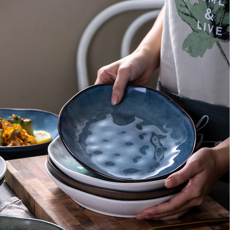 Durable porcelain with color glazed and emboss Soup Plate