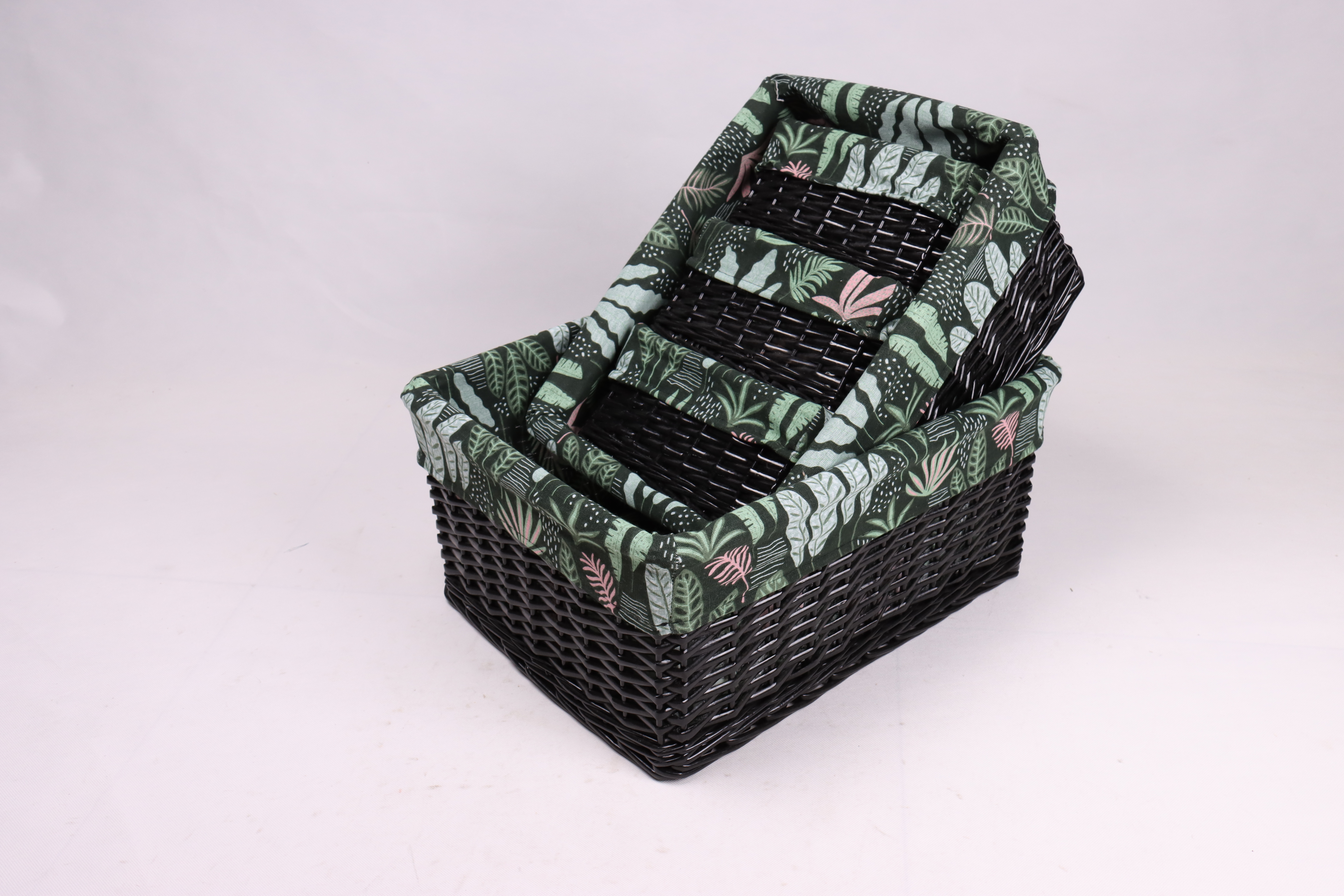Rectangle willow storage basket wicker basket set of 5