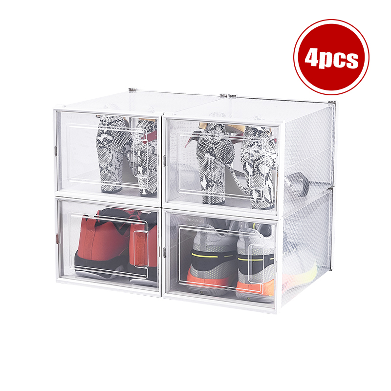 Wholesale Cheap Simple Durable Storage Clear Stackable Foldable Plastic Shoe Box