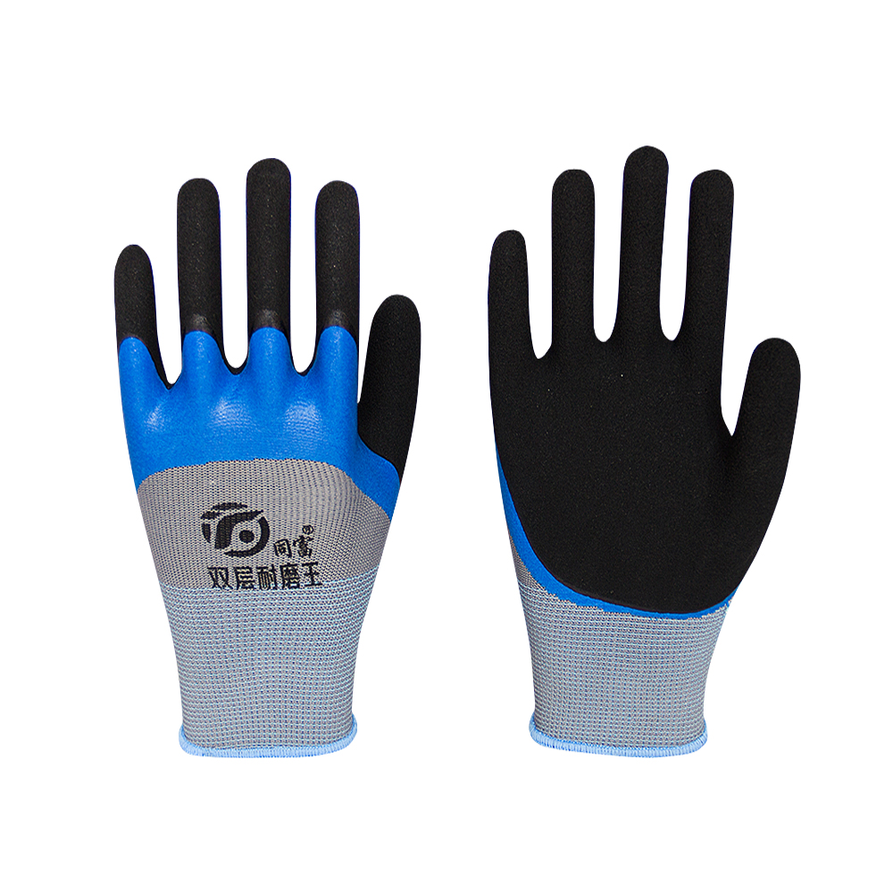 Hot Sale TONGFU double latex with nylon wear resistant working gloves