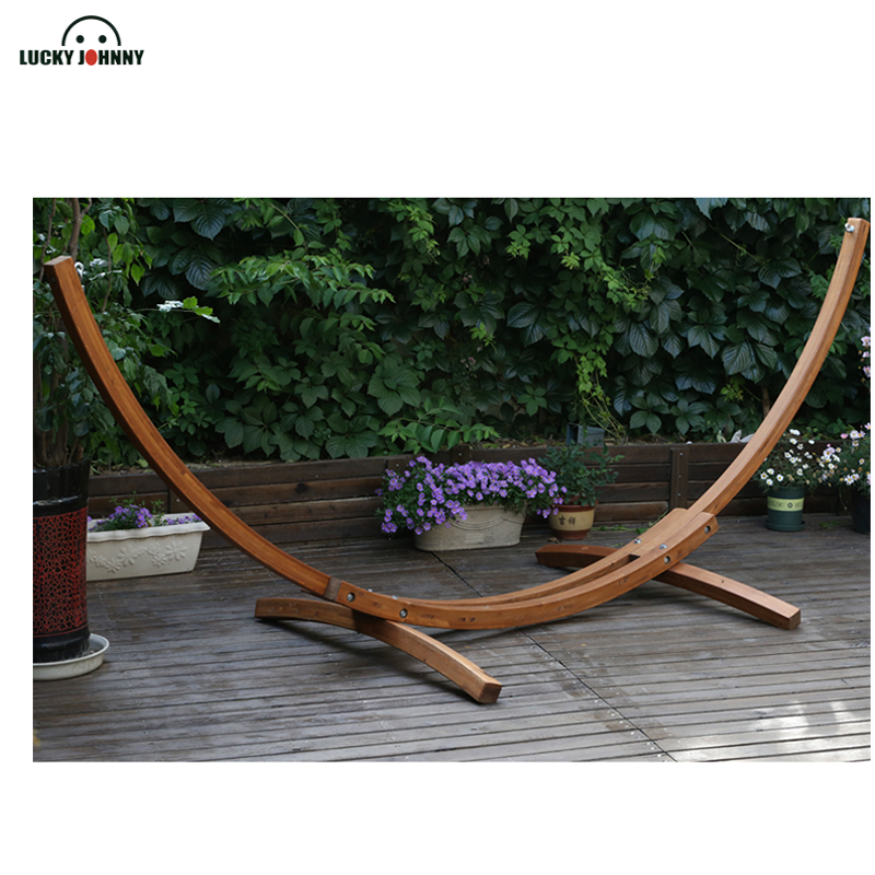 Outdoor leisure furniture design wooden hammock stand Canton fair 2020