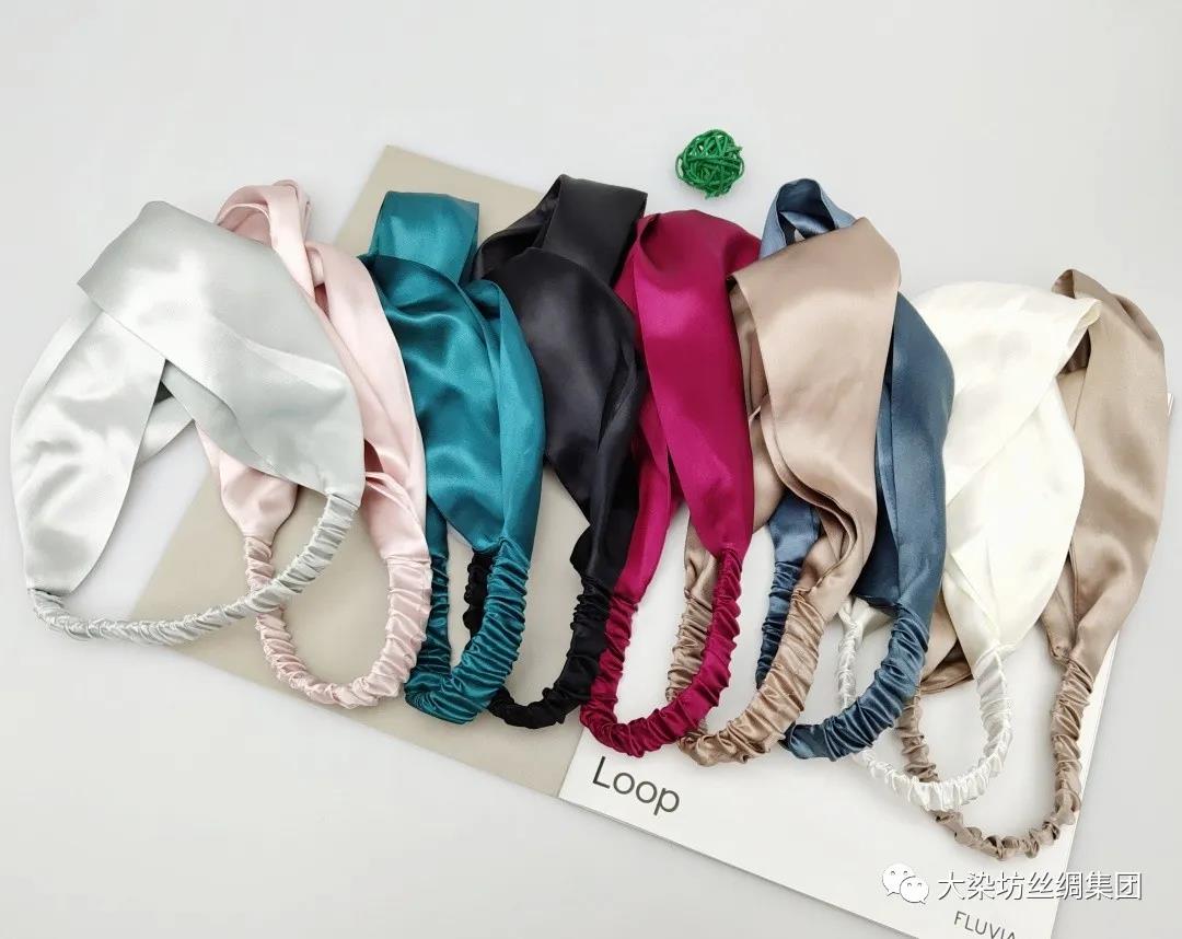 100% Silk Women's Headbands Solid Twisted Criss Cross Elastic Hair Band Accessories