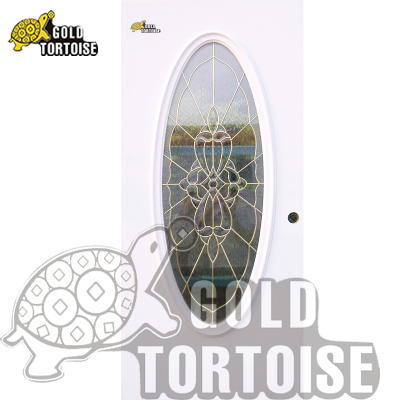 Steel Panel Door With big oval glass