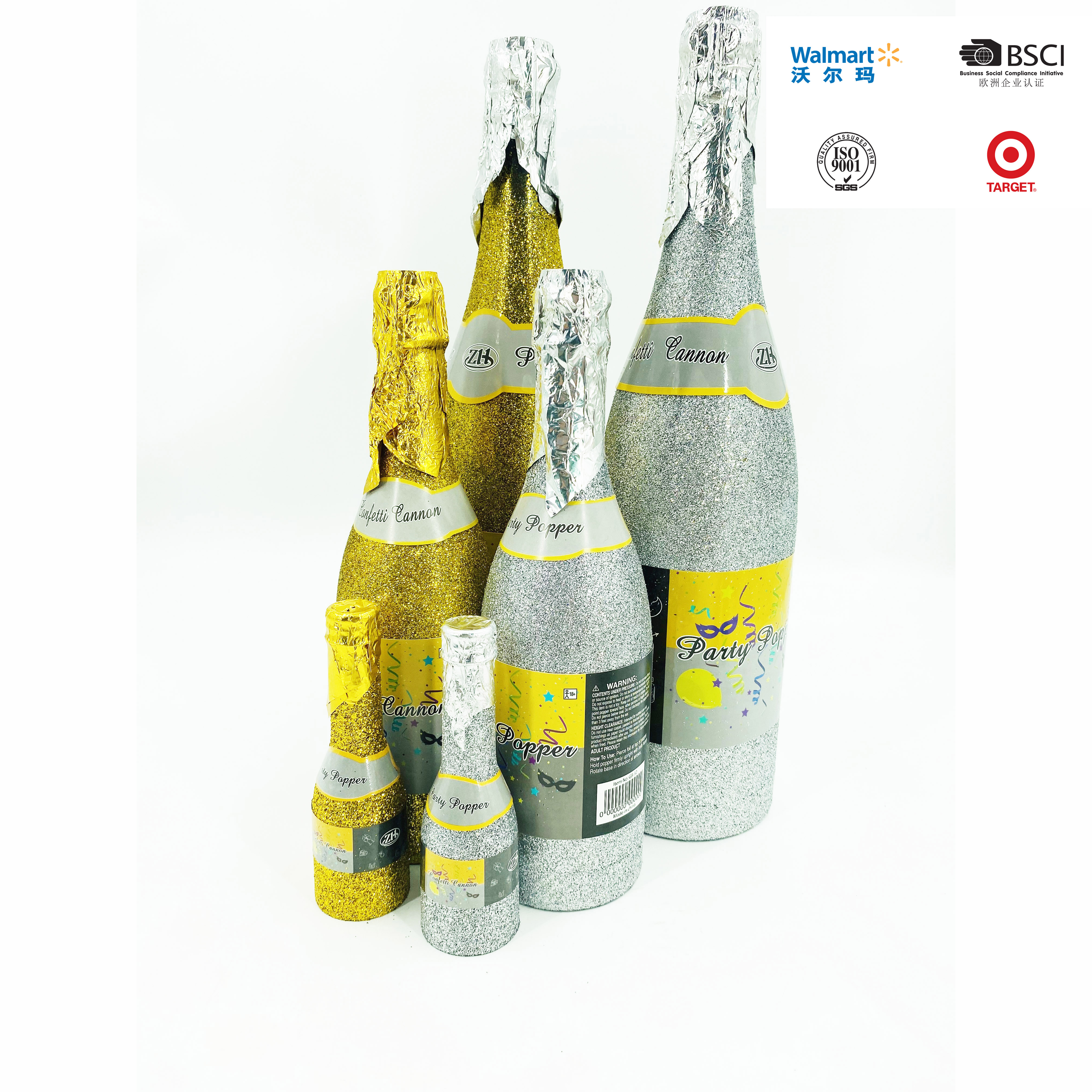 Air compressed glitter champagne bottleparty popper/party cannon/confetti cannon